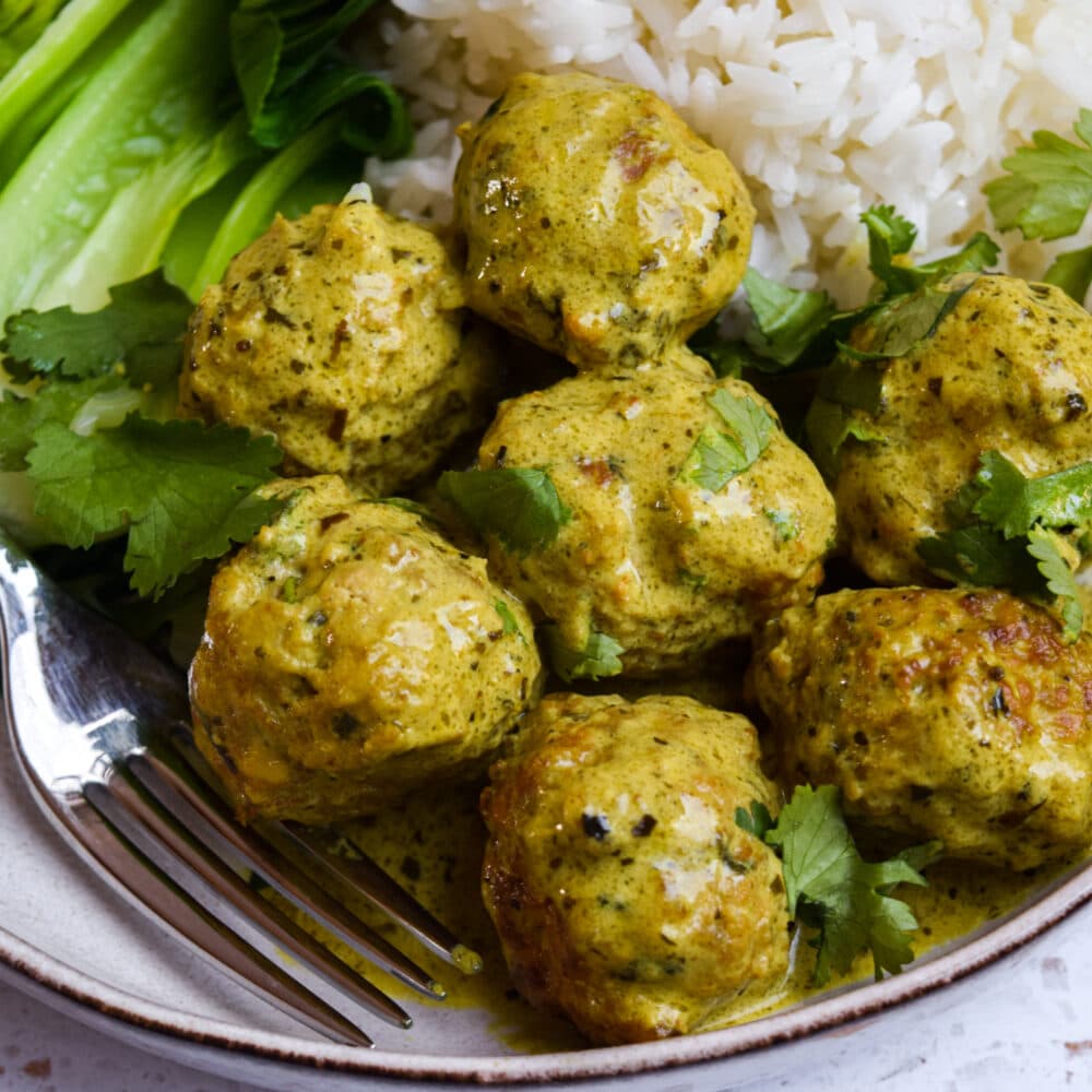Ginger Pork Meatballs with Green Curry Sauce 2
